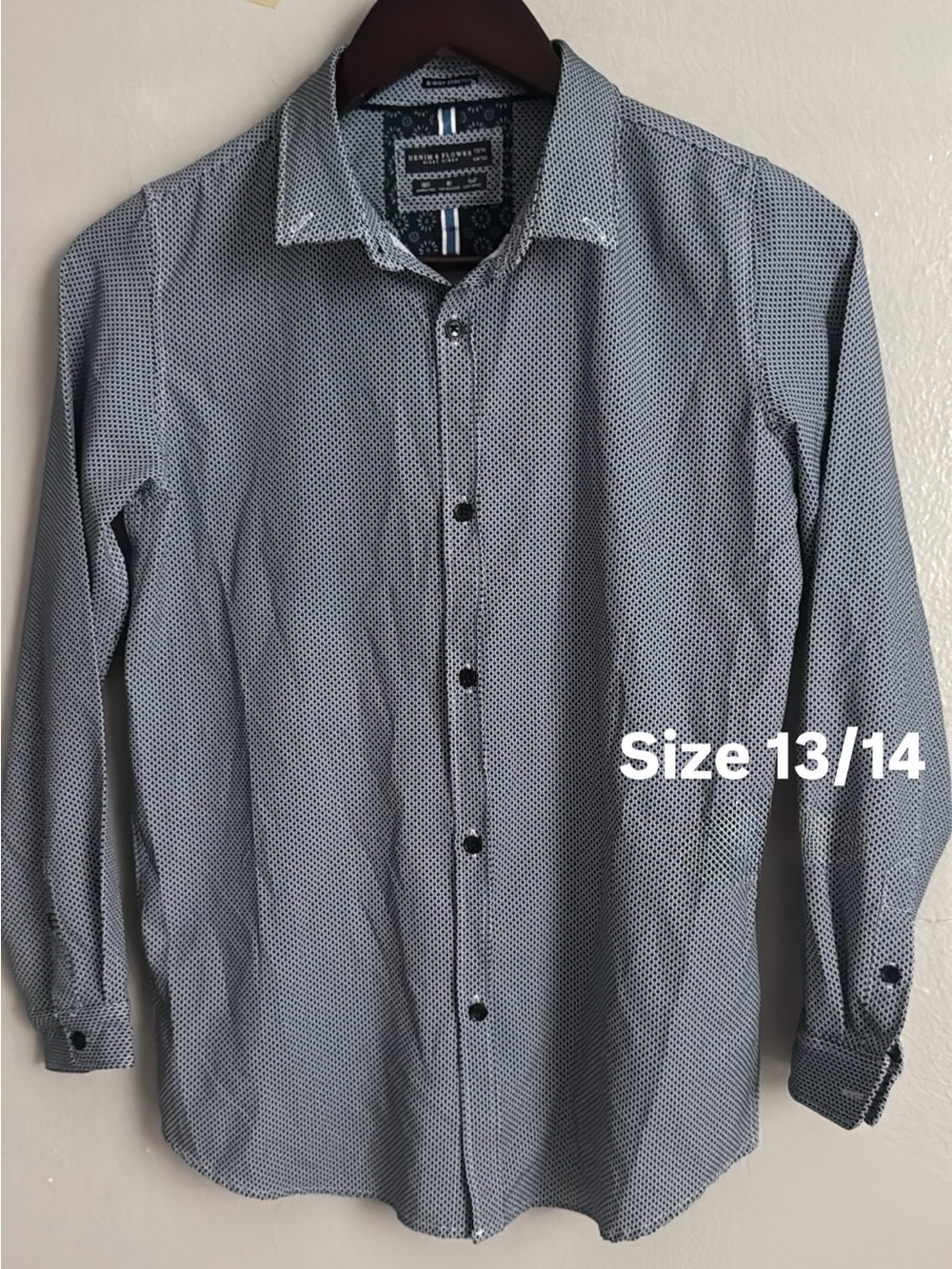 Men's Patterned Long-Sleeve Dress Shirt - Gray